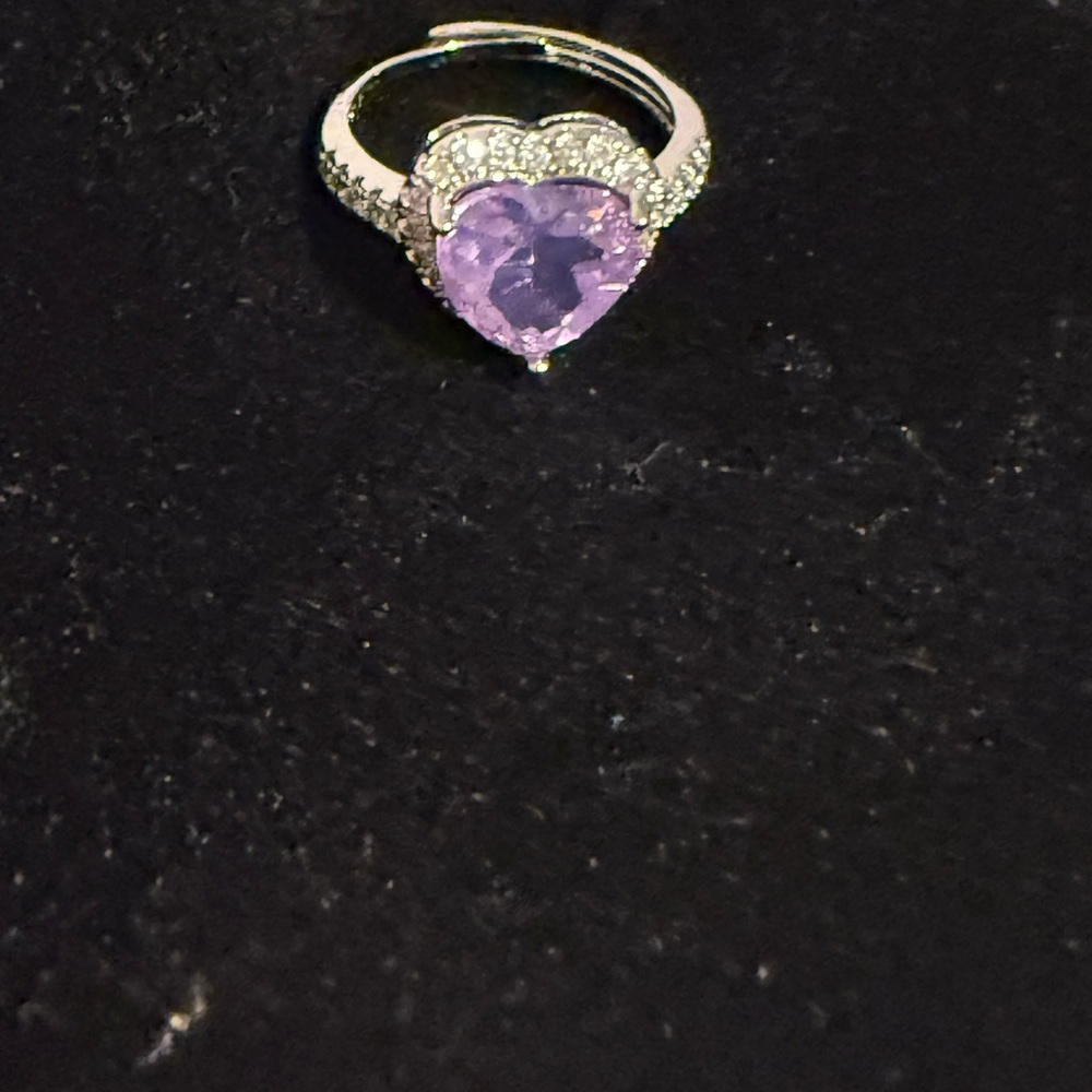 Lavender Moon Quartz Heart Ring - Picture 4 of 6